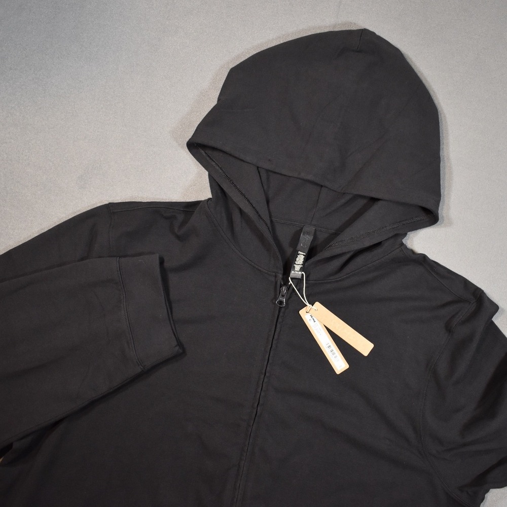Skims Jersey Lounge Mens Zip Up Hoodie Black X-Large Soft Loungewear